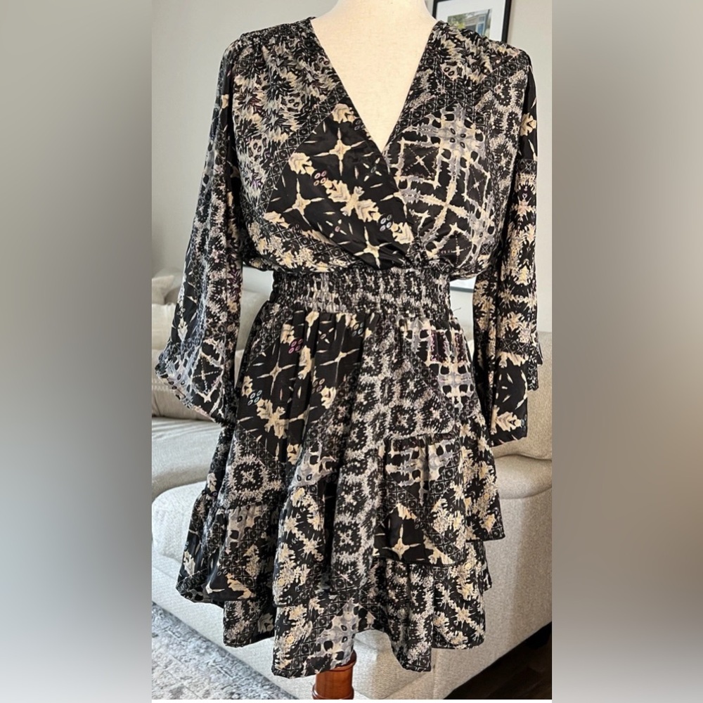 PAANI Anthropologie Tiered Ruffle Hem Dress Size Small New!